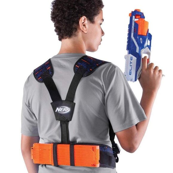 FREE❤️NERF N-Strike Elite Adjustable Tactical Utility Vest Dart Magazine Storage - Picture 2 of 8